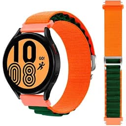 Ремінець для Realme Watch - оранжево-темно-зелений Watchbands NormalCloth Wave ширина кріплення 20мм нейлоновий (W26-3WB16719755)