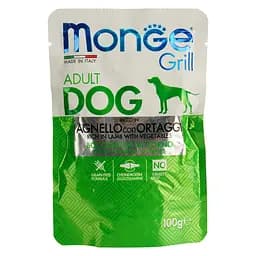 Влажный корм Monge Dog Grill с ягненком и овощами, 100 г (70013161)