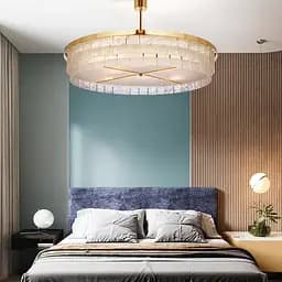 Подвесная люстра с акриловыми матовыми пластинами Ø 80 см Ст. MJ221-800 AB | Line F