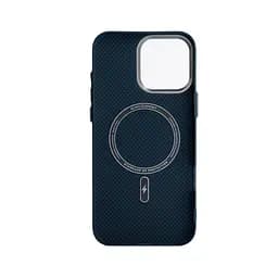 Карбоновый чехол для Apple iPhone 16 Pro Max, LikeCarbon2 MagCase, синий, тонкий защитный чехол-панель из поликарбоната с магнитами N52, MagSafe, противоударный, совместим с беспроводной зарядкой, приподнятые края для защиты камеры, ArmorStandart (ARM88593) - мініатюра 2