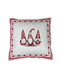 Декоративна наволочка Прованс Snowfall Тріо гномів, 45х45 см, білий (23808)