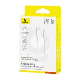 Кабель Baseus Silky Series Fast Charging Cable USB to iP 2.4A 1 м Білий - мініатюра 2