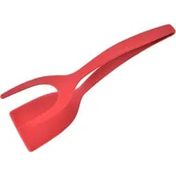 Лопатка-щипці 2в1 для перевертання та захоплення продуктів 31 см, Kitchen Master Червоний 87414
