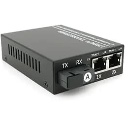 2х портовый медиаконвертор ONV-0110S-SCX-S2-A, 2*100М RJ45 + 1*SC порт (1310/1550nm, 20km)