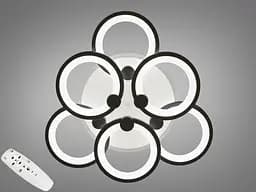 Сучасна стельова люстра з пультом, дімером, підсвічуванням, 115W