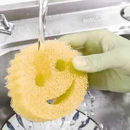 Губка Migic scrub dabby чарівна для миття посуду, чистяча, жовта, розмір 10,5 на 4 см, 1 шт. - мініатюра 2