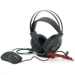 Комплект миші та навушники Jedel CP06. Навушники: φ50 мм, мікрофон, RGB, кабель 2.0 м. Миша: DPI 800/1200/1600/2000, RGB, кабель 1.5м. Black. Box