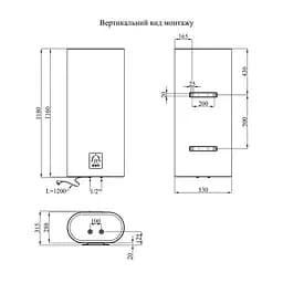 Водонагрівач Kroner Flacher K100F2-D 100 л, 2 кВт, сухий ТЕН, вертикальний, прямокутний, білий (CV031152) - мініатюра 7