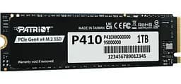 Накопичувач SSD 1TB Patriot P410 M.2 2280 PCIe NVMe 4.0 x4 TLC (P410P1TBM28H) - мініатюра 2