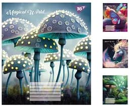Тетради ученические 18 листов линия. YES Magical world, 25 шт. в упаковке