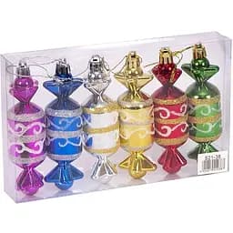 Набір ялинкових іграшок Bambi Цукерки 6 шт. (S21-38)