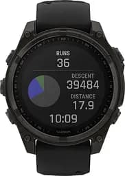 Смарт-годинник Garmin Fenix 8, 51mm Solar Sapphire Carbon Gray DLC Titanium w. Black/Pebble Gray S. Band 010-02907-10/11/7 - мініатюра 2