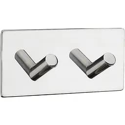 Вішалка настінна MVM My Home, полірована, сіра, 2 гачки (HSS-503/2S PSS)