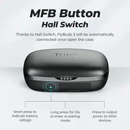 Бездротові навушники Tribit FlyBuds 3 TWS із зарядним кейсом на 2600 mAh чорні - мініатюра 4