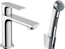 Змішувач Hansgrohe Rebris E 110 для умивальника з гігієнічною лійкою Chrome 72216000, Хром