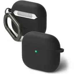Чохол з карабіном Ringke Silicone для AirPods 4 2024 Black - мініатюра 2