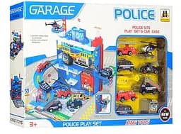 Гараж 566-14 Полицейский участок, 3 этажа, транспорт 9шт, от 7см, в коробке (6903171735013)
