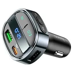 АЗП FM модулятор Hoco E70 PD30W+QC3.0 (1USB-A/1C) Чорний - мініатюра 3