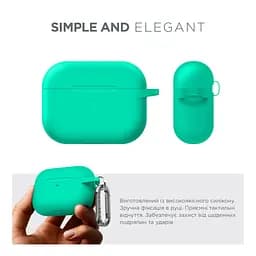 Силіконовий чохол для навушників Apple AirPods Pro 3, Hang Case, бірюзовий, ультратонкий захисний кейс товщиною 2 мм, захист від подряпин, пилу та ударів, компактний, з карабіном для кріплення, ArmorStandart (ARM88277) - мініатюра 2