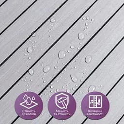 Покриття вінілове самоклеюче Wall Sticker 3D рейки 600х600х2.8мм Кедр срібний SW-00002198 - мініатюра 2