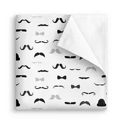 Пелюшка багаторазова Cosas непромокаюча Mustache 100x120 см, біла - мініатюра 2