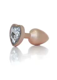 Анальная металлическая пробка Plug-Jewellery Pearl Gold Heart PLUG - Clear S Boss Series 64-00135 100349