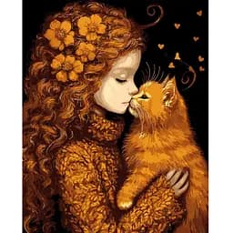 Картина за номерам Santi Дівчинка та кошеня 40х50 см (955745)