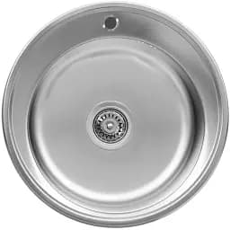 Кухонна мийка Рlatinum 510 з нержавіючої сталі 0.6 мм кругла D=51 см сатин (000009891)