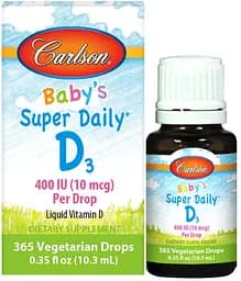 Вітаміни та мінерали Carlson Labs Baby's Super Daily D3 400 IU, 10.3 мл