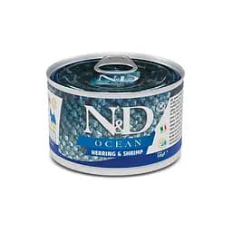 Влажный корм Farmina N&D Grain Free OCEAN HERRING &amp; SHRIMP ADULT MINI для собак мелких пород с селедкой, треской, тунцем и креветкой, 140 г