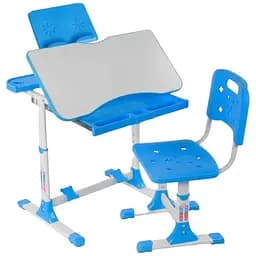 Детская парта P 2215 со стульчиком регулируемая высота наклон столешницы синяя