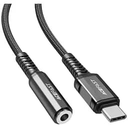 Кабель Acefast C1-07 USB-C to 3.5mm aluminum alloy headphones adapter cable Black