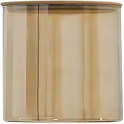 Ємність скляна Vittora з дерев'яною кришкою кругла бурштин 500 мл VT-8005 (135512) 