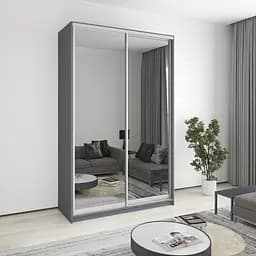 Шкаф-купе двухдверный MebelStar Комбо AL 2 Зеркала 150x45x240 см Антрацит (MBS-4156)