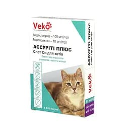 Veko Ассуріті Плюс Спот Он для котів 4-8 кг 3 х 0.8 мл пак