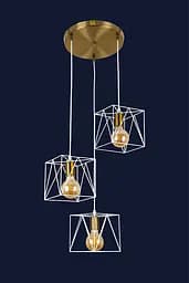 Люстра лофт на 3 плафони Levistella 756PR103F-3 BRZ+WH (300) - мініатюра 2
