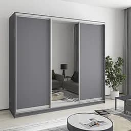 Шкаф-купе трехдверный MebelStar Комбо AL 2ДСП/Зеркало 230x45x210 см Антрацит (MBS-3203)