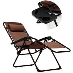 Розкладне крісло шезлонг Leobro Zero Gravity Brown (LB-ZGC-F1-BRN) - мініатюра 2