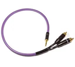 Інтерфейсний кабель MiniJack 3.5 mm-2хRCA Melodika MDMJ2-R10 Purple Cable 1m - мініатюра 3
