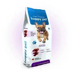 Гіпоалергенний сухий корм Happy Pet для дорослих собак середніх та малих порід з телятиною 1 кг