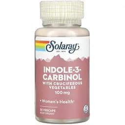 Підтримка балансу естрогену Solaray Indole-3-Carbinol 100 мг 30 вегетаріанських капсул