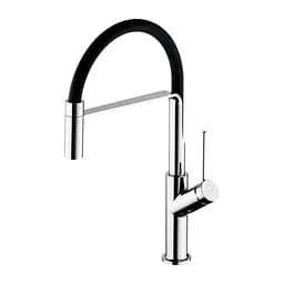 Смеситель для кухни с гибким изливом Omnires Vita black/chrome (VI6350BLCR) черный/хром