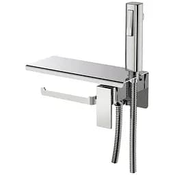 Гігієнічний душ прихованого монтажу Haiba Gaudi 069 з утримувачем для туалетного паперу HB9596, Хром