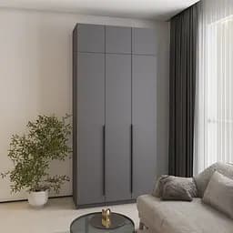 Шафа 3-дверна з антресоллю MebelStar Оскар ДСП BL-B, блок шухляд 120x52x260 см Антрацит (MBS-4900)