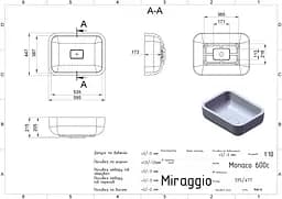 Умивальник Miraggio Monaco mirasoft 0001108, Білий матовий - мініатюра 5