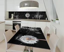 Вінілова наклейка на стіл Пухнастий Кульбаба самоклеюча Квіти Чорний 65х120 см Happy Pocket Z181362