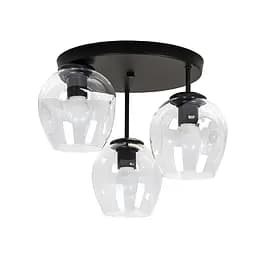 Люстра стельова Levistella 756HPR0231F-3 BK+CL (300), E27, 3 лампи, чорний + прозорий, сучасний дизайн