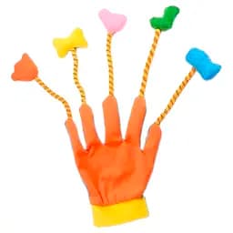 Іграшка для котів рукавичка-дразнилка канати + іграшки різнокольорова 22 х 11 см