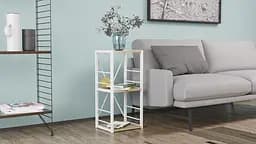 Етажерка 3/34 Ferrum-decor Серії Коннект 73x34x28 білий ДСП Дуб Сонома 16мм (FRD-104298) - мініатюра 2