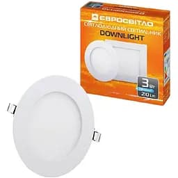 Світильник точковий врізний Євросвітло 3Вт коло LED-R-90-3 4200К (39169)